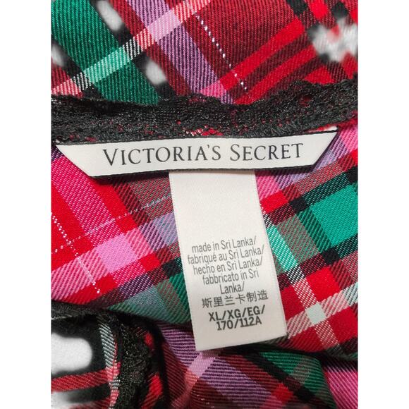 Victoria’s Secret Red Holiday Plaid Nightgown Slip‎ Dress Size XL Lingerie - Picture 6 of 7